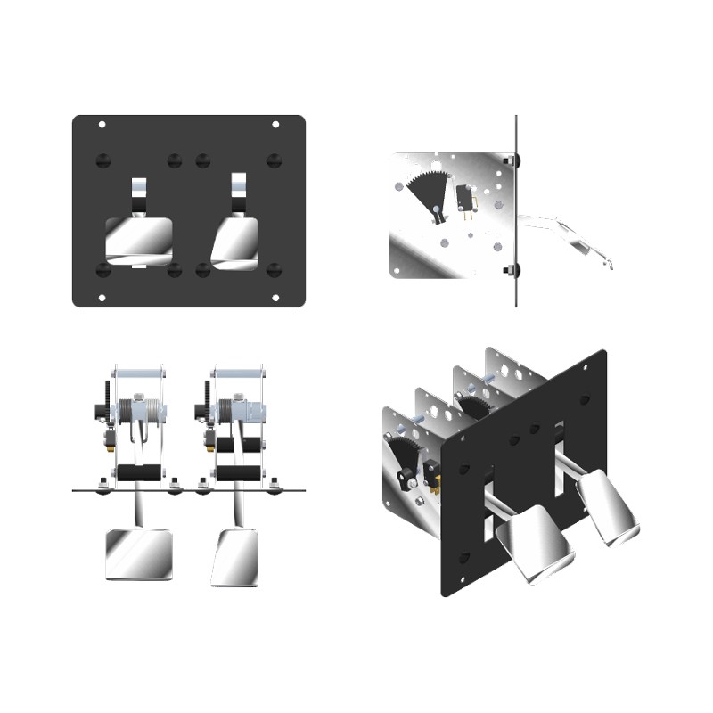 PEDAL DOBLE-2 CON MICROS PE/D2-MM