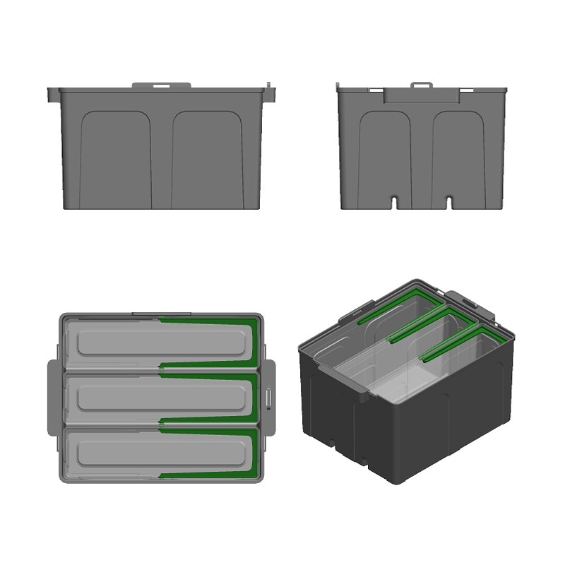 Plastic Cash Box With 3 Compartiments