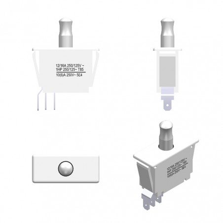 White Unipolar Interlock Switch. 4,75 (K).