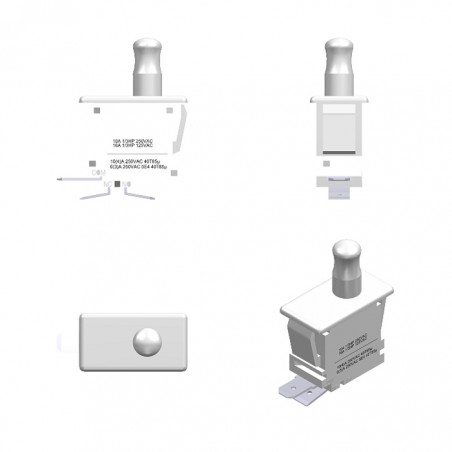 Small White Unipolar Interlock Switch.